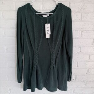 Womens Rio & Rian Sweater Large Green Casual LGFNY